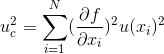 u_c^2 = \sum_{i=1}^{N} (\frac {\partial f}{\partial x_i})^2 u(x_i)^2