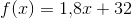 f(x)=1{,}8x+32