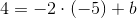 4=-2\cdot (-5)+b