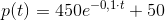 p(t)=450e^{-0{,}1\cdot t}+50