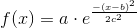 f(x)=a\cdot e^{\frac{-(x-b)^{2}}{2c^{2}}}