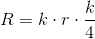 R=k\cdot r\cdot \frac{k}{4}