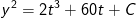 y^2=2t^3+60t+C