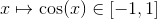 x \mapsto \cos(x) \in [-1,1]