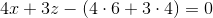 4x+3z-(4\cdot 6+3\cdot 4)=0