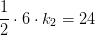 \frac{1}{2}\cdot 6\cdot k_2=24