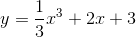y=\frac{1}{3}x^3+2x+3