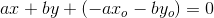 ax+by+(-ax_o-by_o)=0