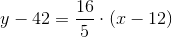 y-42=\frac{16}{5}\cdot (x-12)