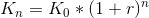K_n=K_0*(1+r)^n