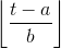 \left \lfloor \frac{t-a}{b}\right \rfloor