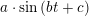 \small a\cdot \sin\left(b t+c\right)