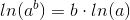 ln(a^b)=b\cdot ln(a)