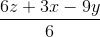 \frac{6z+3x-9y}{6}