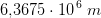 6{,}3675\cdot 10^{\, 6}\;m