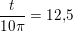 \small \frac{t}{10\pi }=12{,}5
