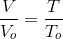 \frac{V}{V_o}=\frac{T}{T_o}