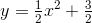 y=\tfrac{1}{2}x^2+\tfrac{3}{2}