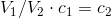 V_1/V_2 \cdot c_1 = c_2