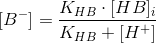 [B^-]=\frac{K_{HB}\cdot [HB]_i}{K_{HB}+[H^+]}