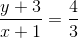 \frac{y+3}{x+1}=\frac{4}{3}