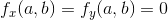 f_x(a,b)=f_y(a,b)=0
