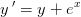 y{\, }'=y+e^x