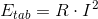 E_{tab}=R\cdot I^2