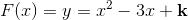 F(x)=y=x^2-3x+\mathbf{k}