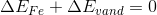 \Delta E_{Fe}+\Delta E_{vand}=0