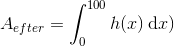 A_{efter}=\int_{0}^{100}h(x)\,\textup {d}x)