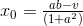 x_0 = \tfrac{ab-v}{(1+a^2)}