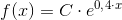 f(x)=C\cdot e^{0{,}4\cdot x}