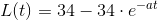 L(t)=34-34\cdot e^{-at}