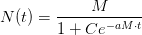 N(t)=\frac{M}{1+Ce^{-aM\cdot t}}