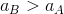 a_B>a_A