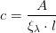 c=\frac{A}{\xi _\lambda\cdot l}