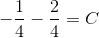 -\frac{1}{4}-\frac{2}{4}= C
