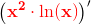 \left (\mathbf{\color{Red} x^2\cdot \ln(x)} \right ){}'
