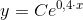 y=Ce^{0{,}4\cdot x}