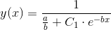y(x)=\frac{1}{\frac{a}{b}+C_1\cdot e^{-bx}}