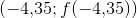 \left ( -4{,}35;f(-4{,}35) \right )