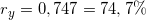 \small r_y =0,747=74,7\%