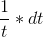 \frac{1}{t} * dt