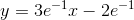 y=3e^{-1}x-2e^{-1}