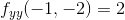 f_{yy}(-1,-2)=2