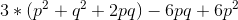 3*(p^2+q^2+2pq)-6pq+6p^2