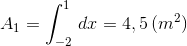 A_1=\int_{-2}^1\,dx=4,5\,(m^2)