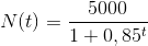 N(t)=\frac{5000}{1+0,85^{t}}