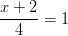 \frac{x+2 }{4}=1